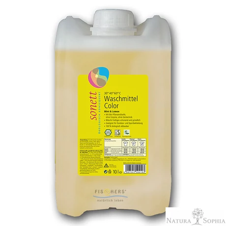 Sonett Folyékony mosószer színes ruhához - menta és citrom 10 liter